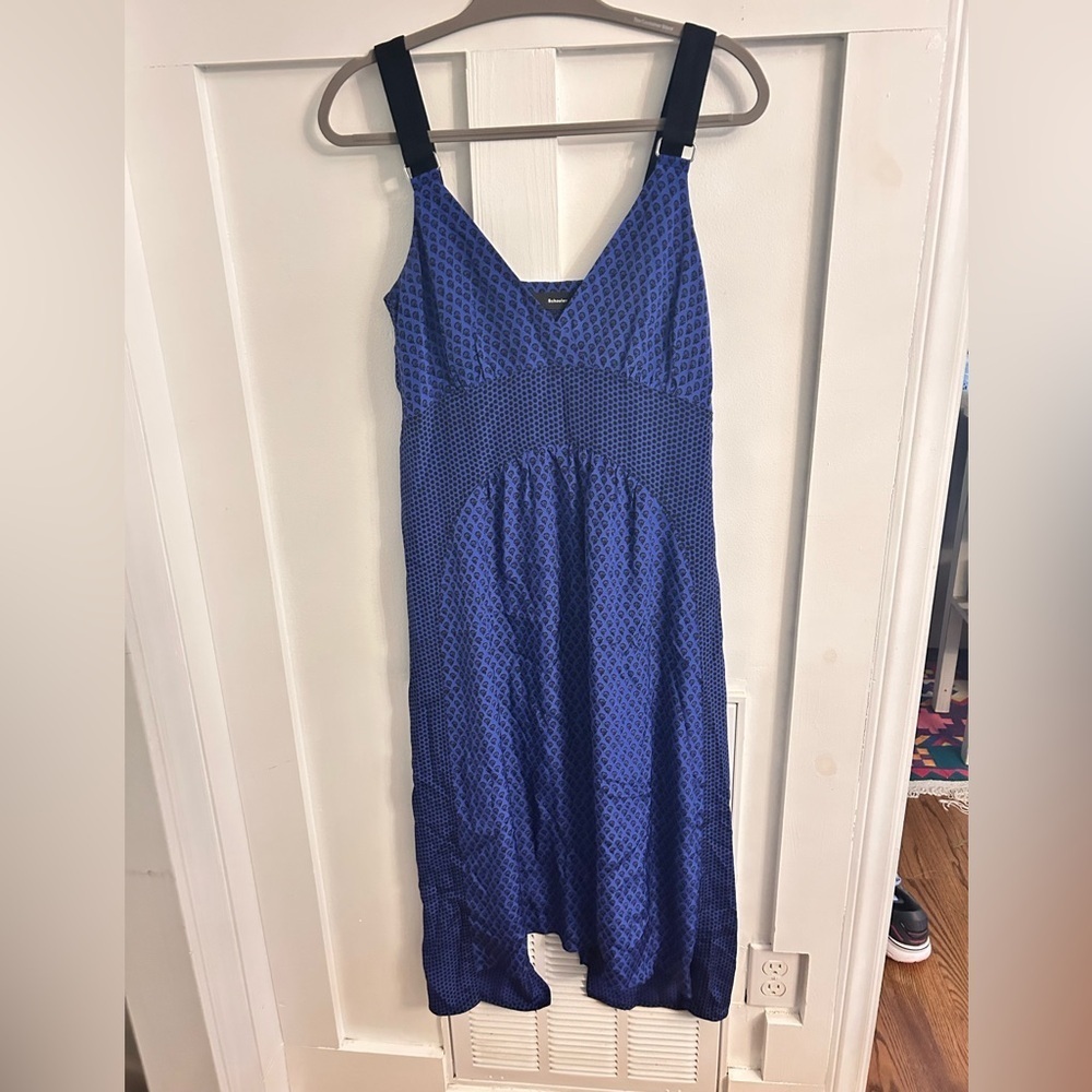 Proenza Schouler Blue floral geometric handkerchief dress size 2
